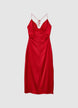 Vestito lungo simil satin cut out - XS