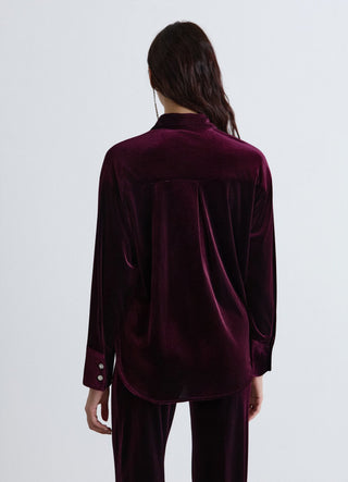 Camicia in ciniglia con bottoni gioiello