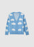 Knitted cardigan with cloud pattern