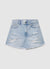Shorts mom in denim con strappi