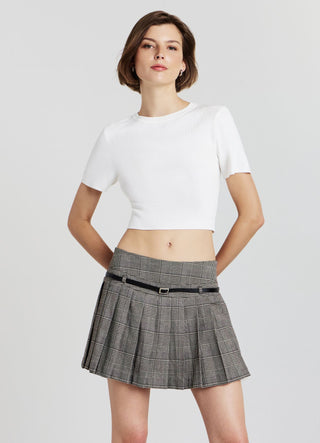 Skort a pieghe fantasia Principe di Galles