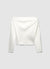 Asymmetrische Bluse mit Satin-Optik Drapierung