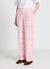 Halbtransparente karierte Straight-Leg-Hose