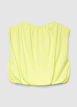 Top with ruched neckline and elasticated hem
