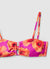 Floral print underwire bandeau bikini top