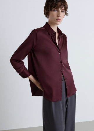 Camicia classica tinta unita similsatin