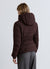 Short padded jacket with hood and belt