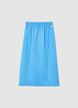 Solid-colour midi skirt with elasticated waistband - TU