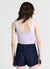 Pantaloncini denim cuciture a contrasto