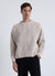 Pull boxy uni à col rond