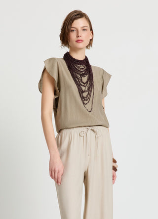 Bluse mit Volantärmeln
