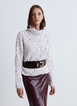 Maglia dolcevita a fantasia mélange