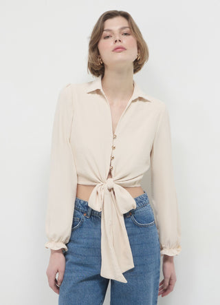 Crop-Shirt mit Knoten
