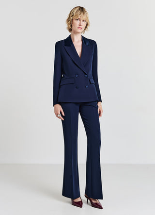 Double-breasted jacket with satin-like lapels