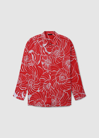 Shell patterned oversize shirt