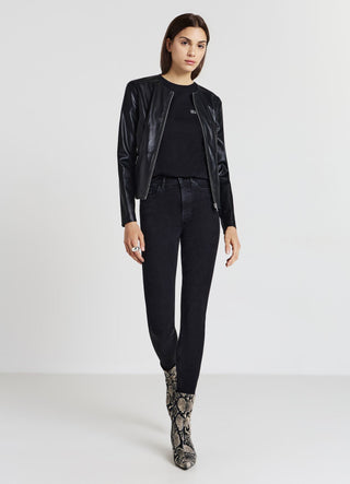 Lederimitat-Jacke