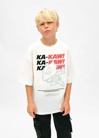 T-shirt over con stampa Brawl