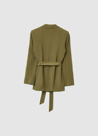 Double-breasted jacket with sash
