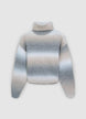 Sweter z golfem w cieniowanym wzorze - XS