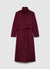 Cappotto lungo con collo alto e cintura