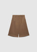Uni-Farbene Bermuda-Shorts mit Bundfalten - XS