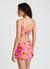 Floral print underwire bandeau bikini top