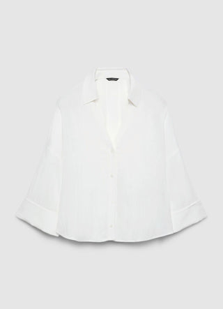 Camicia ampia con scollo a V e bottoni