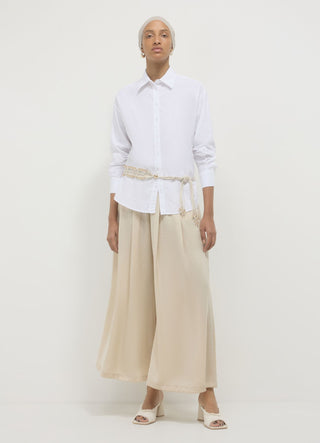 Faux satin skirt