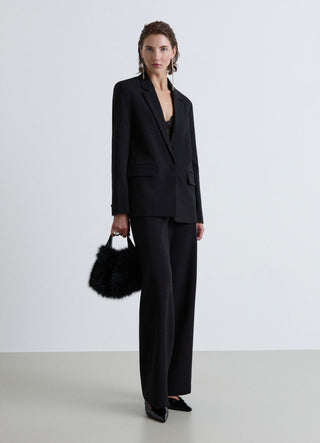 Giacca monopetto con strass all over