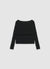 Uni-Farbene Schulterfreie Strickjacke
