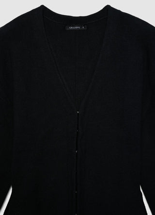 Cardigan con ganci e scollo a V