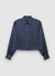 Camicia crop simil satin maniche a palloncino