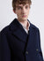 Double-breasted coat with wide lapels