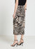 Gonna midi a portafoglio con stampa animalier