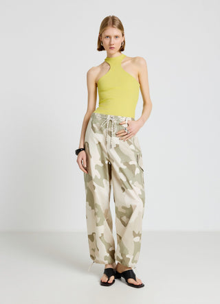 Ribbed tank top with a racerback neckline