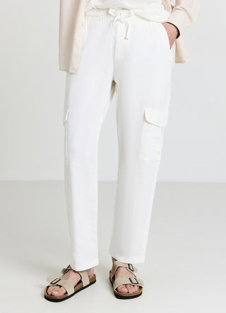 Plain-coloured cargo trousers