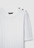 T-shirt in maglia a trecce con bottoni sulle spalle