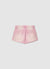 Shorts in denim con strass effetto slavato