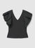 T-shirt con scollo a V e maniche a volant