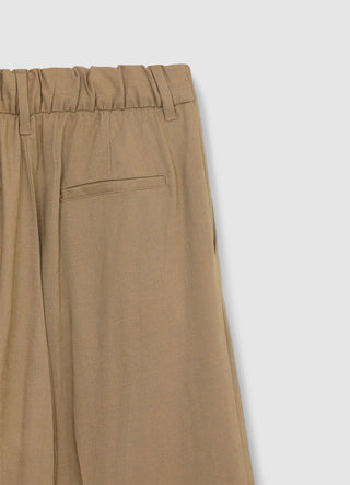 Linen-blend palazzo trousers