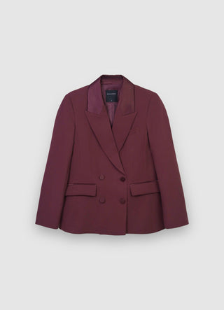 Zweireihige Reversjacke in Satinoptik
