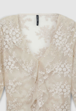 Blusa rouches pizzo