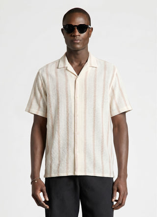 Camicia a righe con colletto a rever