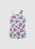 Tutina corta monospalla con stampa Stitch
