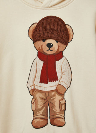 Oversize Hoodie mit Kapuze und Bärenprint
