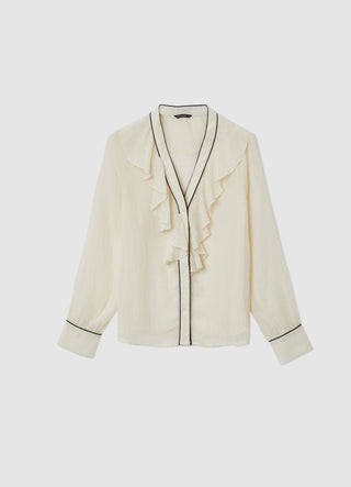 Blusa rouches profili contrasto
