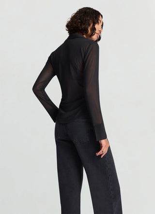 Camicia in tulle con bottoni