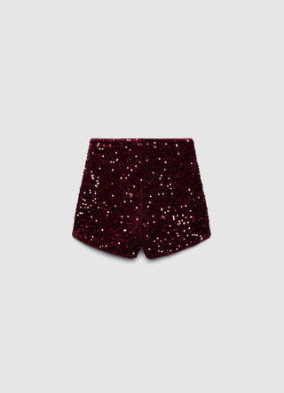 High-waisted shorts with sequins