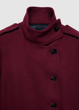 Cappotto lungo con collo alto e cintura