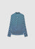 Camicia con cravattino e stampa geometrica in simil satin